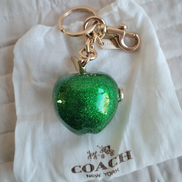 Coach Signature Green Apple Bag Charm - Picture 3 of 3